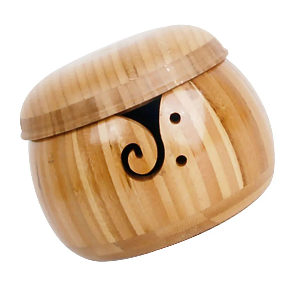 

Bowl Yarn Wooden Holder Wool Crochet Knittingstorage Go Chess Wood Container Bowls