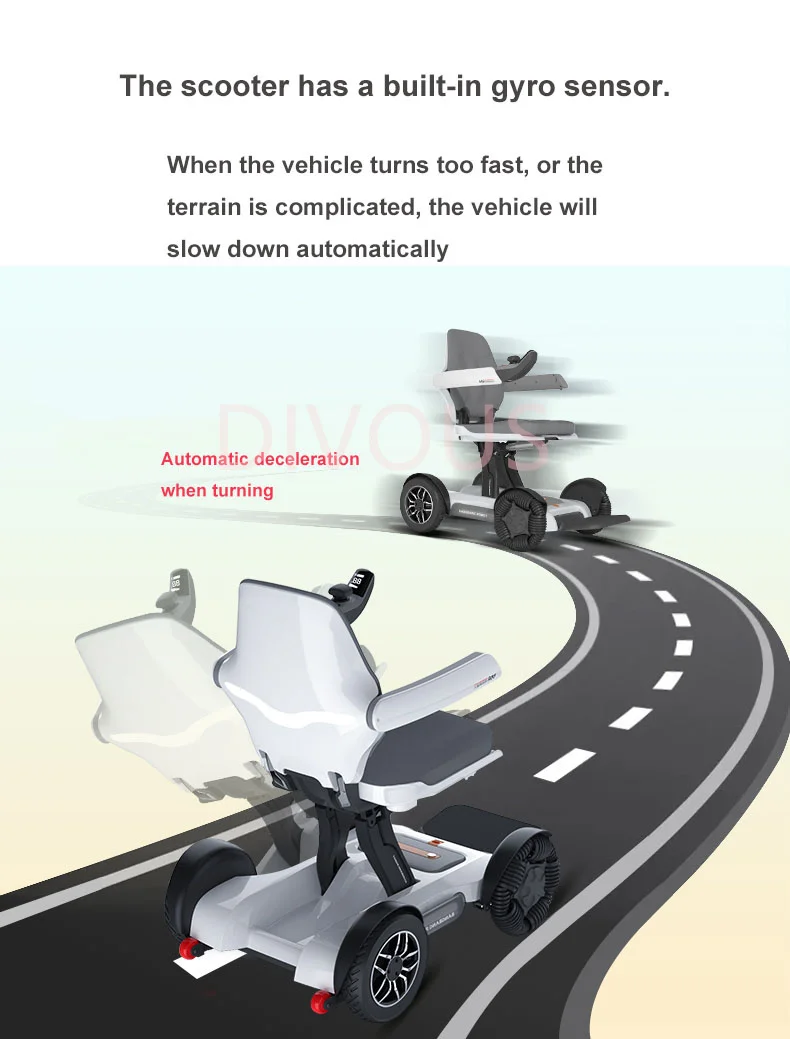 Роскошный складной электрический скутер-инвалидная коляска для пожилых людей с