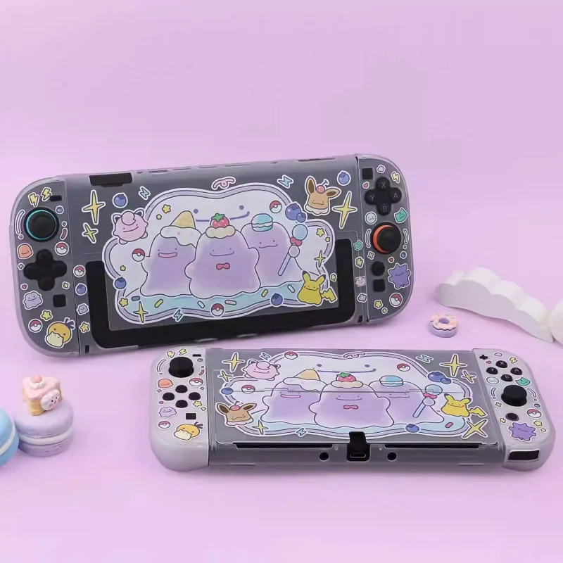 Фото Защитный чехол Cartoon Ditto для Switch Oled Ns Switch2, полупрозрачный жесткий корпус, игровая аниме-периферия №3
