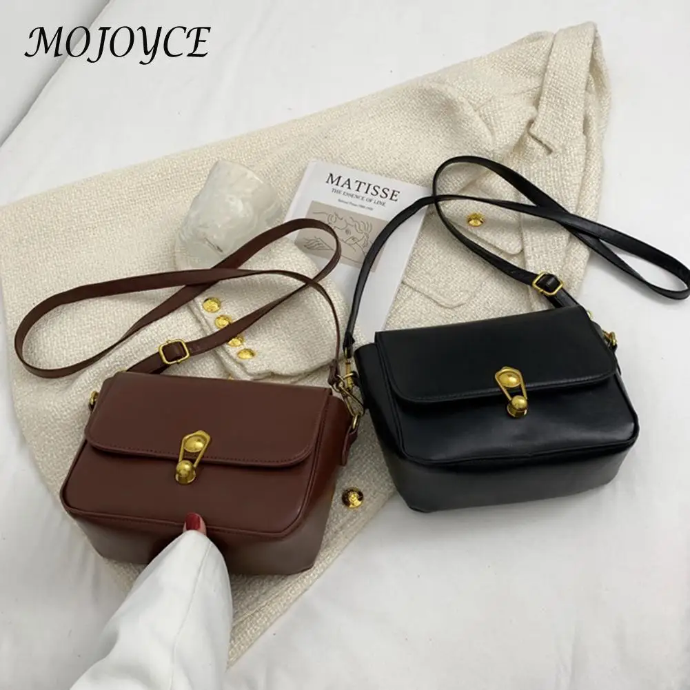 

Fashion Women Shoulder Bag PU Leather Flap Solid Color Messenger Bag Vintage Handbags Casual Ladies Crossbody Bag