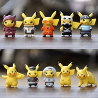 10pcsset pokemon action figure toy set mini cartoon toys dolls 4cm pikachu anime model toy for boys children birthday gifts
