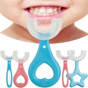 Imported Toothbrush Children 360 Degree U-shaped Child Toothbrush Teethers Brush Silicone Kids Teeth Oral Car