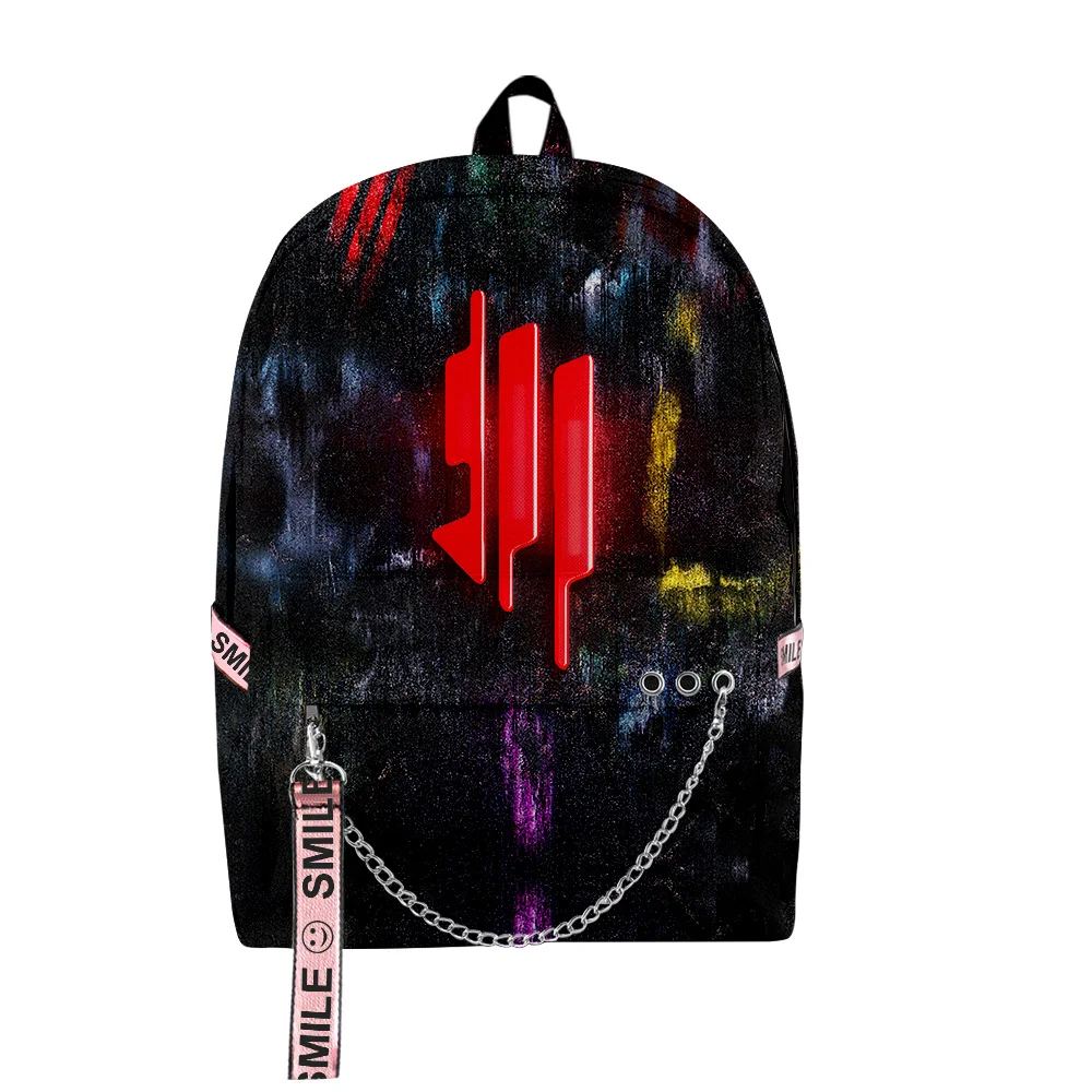 

Harajuku Novelty School Bags Boys Girls Skrillex DJ 3D Print Oxford Waterproof Notebook multifunction Shoulder Backpacks