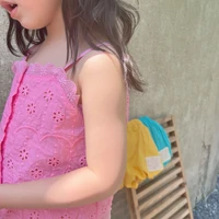 2022 summer new fashion light luxury korean version girls solid color vest kids lace camisole boutique clothing simple style