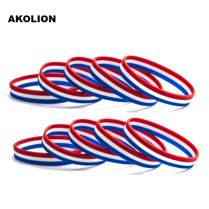 Французский флаг силиконовые женские и мужские браслеты спортивные ювелирные