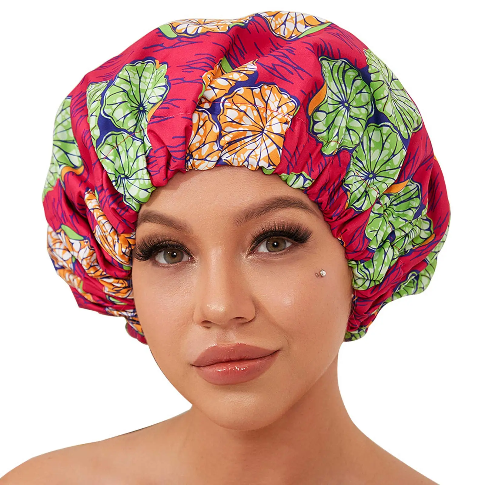 

2022 New Fashion Satin Bonnet For Curly Hair Women Sleep Cap Nightcap Sleeping Ankara Adjustable Headwrap Hat