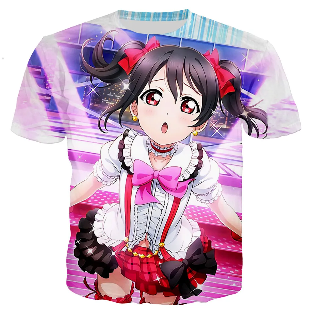 

Женская/мужская футболка с 3D-принтом Love Live, Повседневная футболка для пляжа, 2021