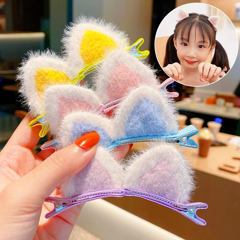 

Soft Plush Cat Ears Hairpins Girls Cute Hair Clips Headwear Hair Accessories Women Sweet Barrettes Kids Fashion Ornaments Gift