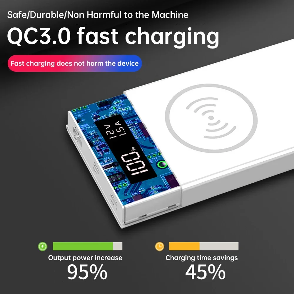 Беспроводное зарядное устройство 6X18650 для самостоятельной сборки QC3.0 USB Type C PD Power