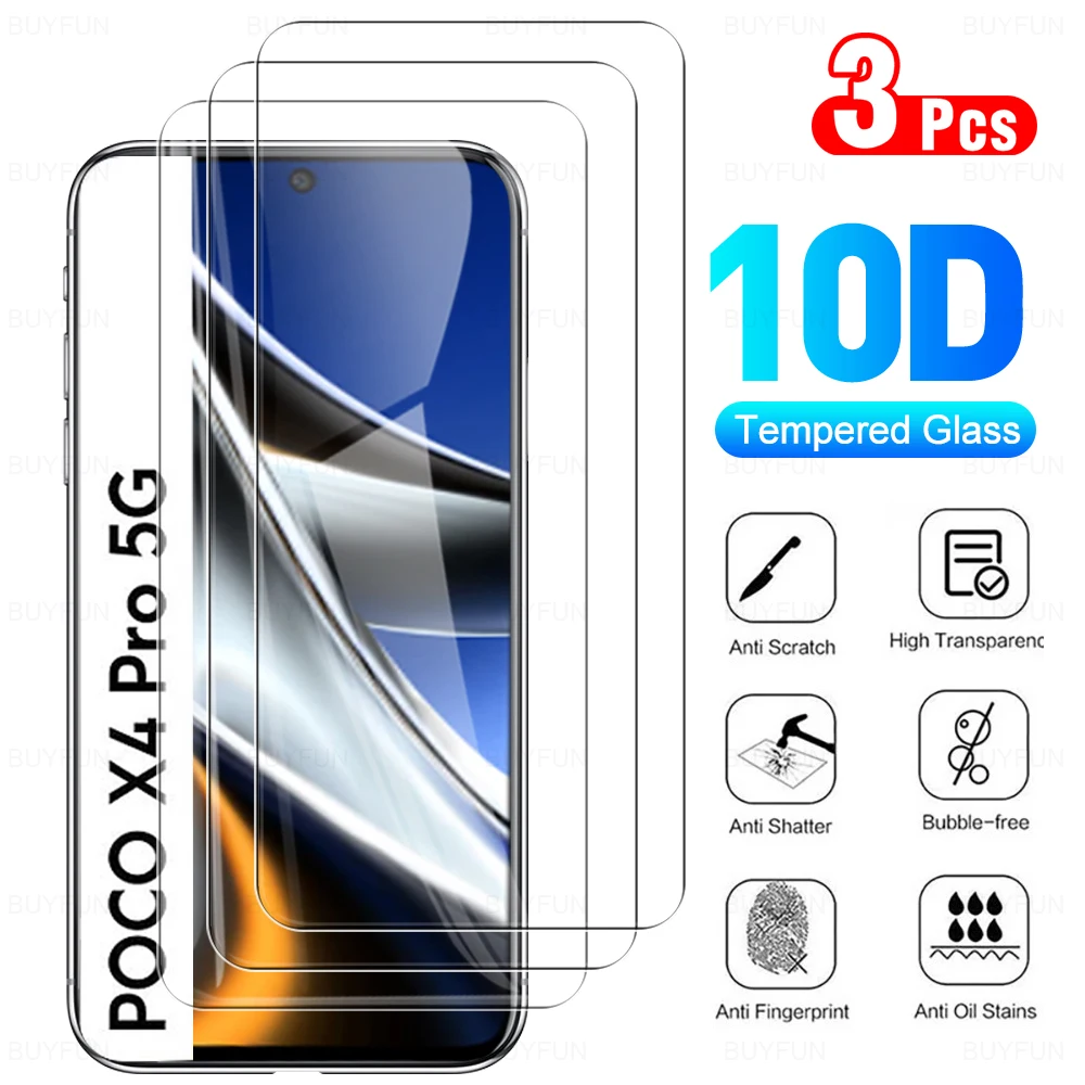 

Защитное стекло, закаленное стекло для Xiaomi Poco X4 Pro, Poko Pocophone Little X4Pro 4X X 4 Pro NFC, 3 шт.