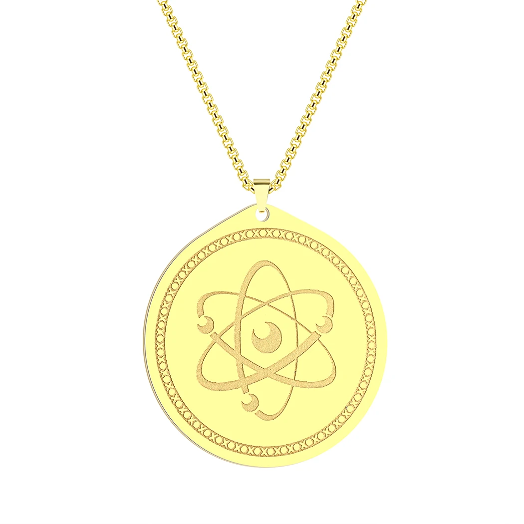 

Atomic Pendant Necklace Symbol of Knowledge and Science Trinket Gift Jewelry for Men and Women