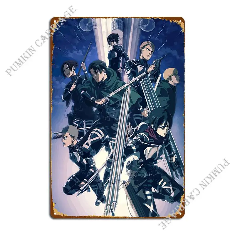 

Attack On Titan Anime Metal Sign Retro Customize Custom Living Room Tin Sign Poster