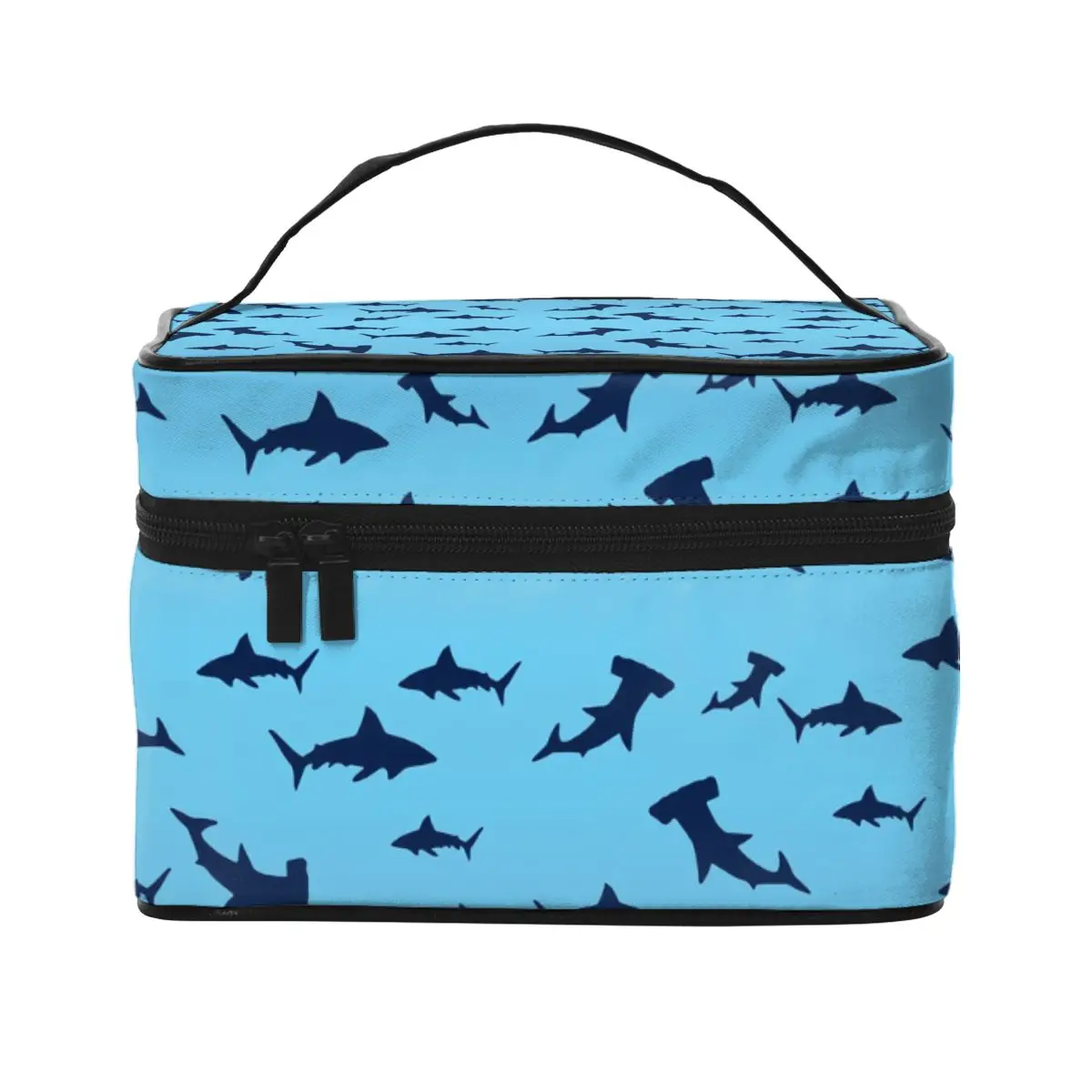 

Косметички с морской головой акулы, Женский органайзер для хранения с принтом морских животных, с ручкой для туалета, вместительная сумочка...