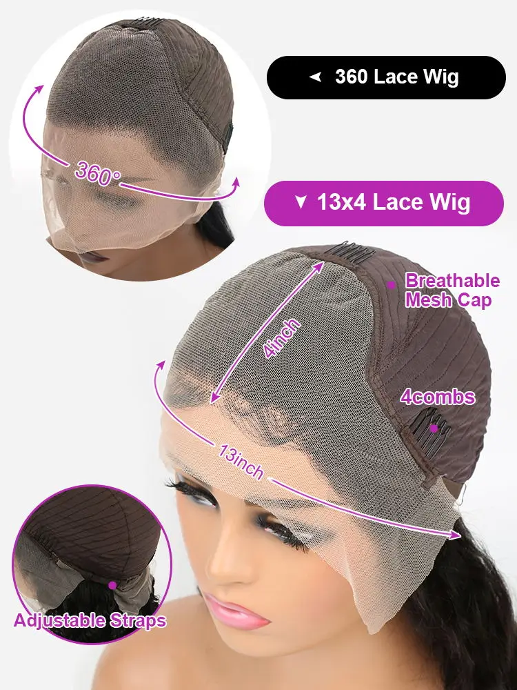 Парик женский из натуральных волос 30 дюймов 360 HD