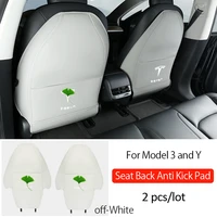 seat back anti kick pad protector mat child anti dirty interior accessories trim decoration for tesla model 3 model y 2021 2022