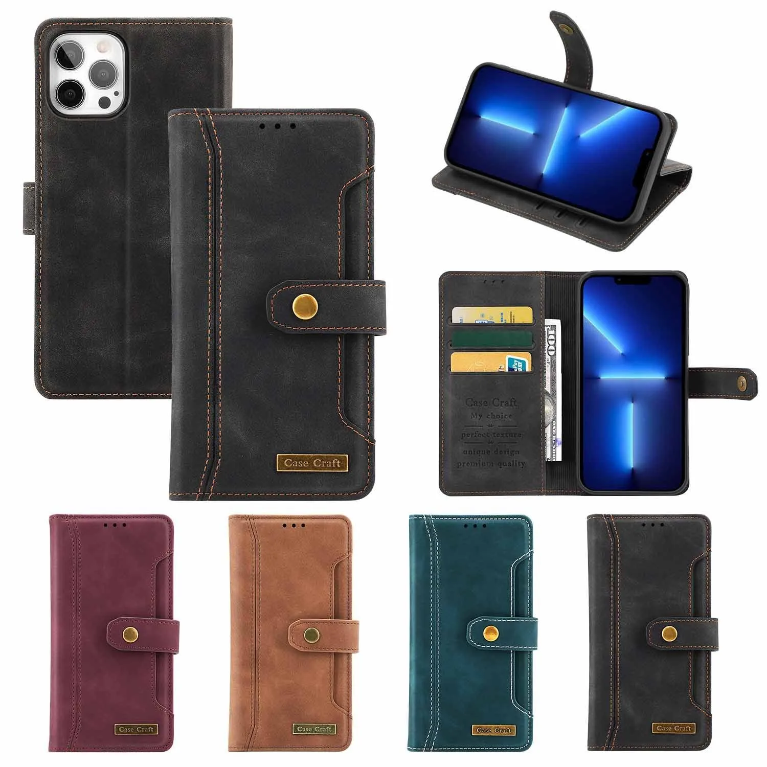 

Suitable for Apple 12 Mobile Phone Shell 13promax Magnetic Buckle 7P Protection IPhone11 Flip Wallet XS Leather Case Case