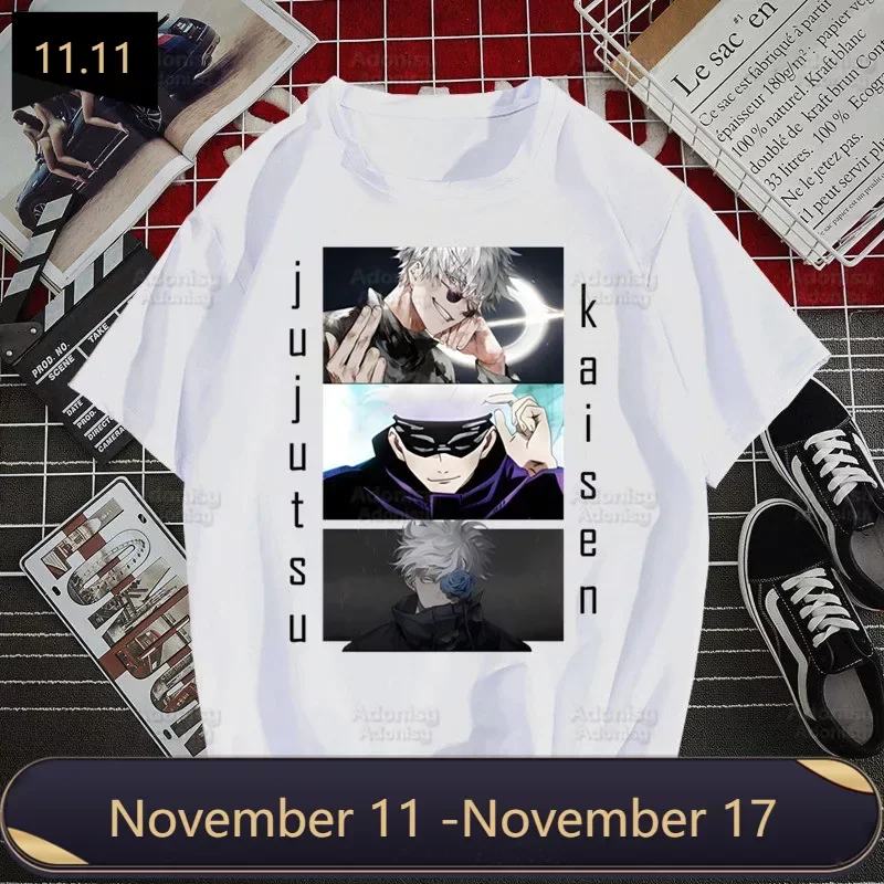 

Jujutsu Kaisen Gojo Satoru Manga Anime Harajuku Men's Tshirt Unisex Short Sleeve T Shirt Casual T-shirt Male Streetwear Tops