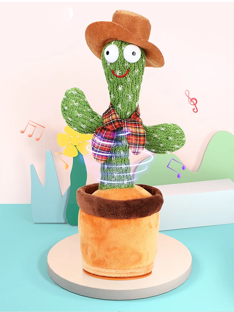 

Электронный танцующий кактус игрушки USB танцевальный кактус говорящий Поющий и танцевальный голос плюшевая кукла орнамент подарок для дет...
