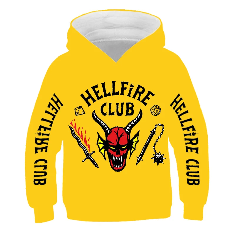 

Children Stranger Things 4 Hoodies Costumes Spring Autumn Fashion 4-14 Years Old Sweatshirts Clothing Cartoon Casual Hooded Tops