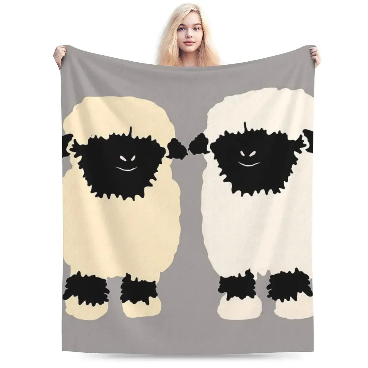 Одеяло из кораллового флиса Odilang Valais King Size с черным носом для взрослых мягкий