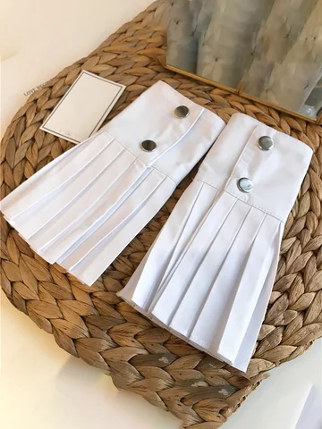 TWOTWINSTYLE Pleated Cuffs Women Fashion Clothes Accessories Flared Gloves Casual Elegant New 2022