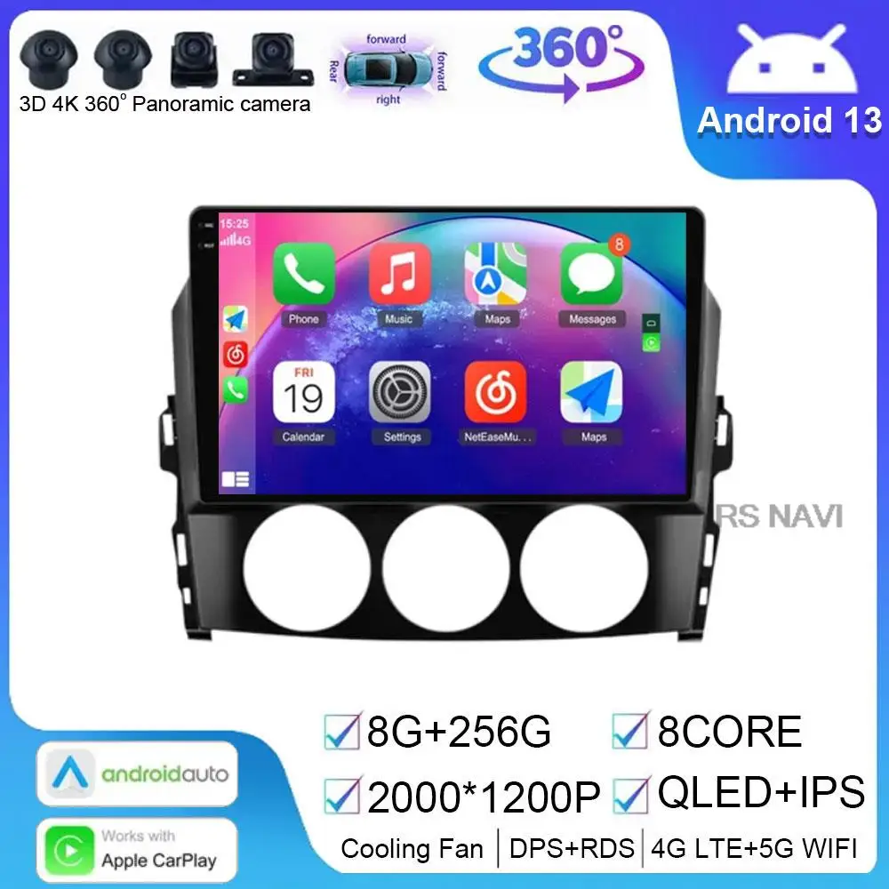 Android 14 Car Rodio для Mazda CX-5 2008-2015 Беспроводной Carplay Авто Мультимедийный Видеоплеер