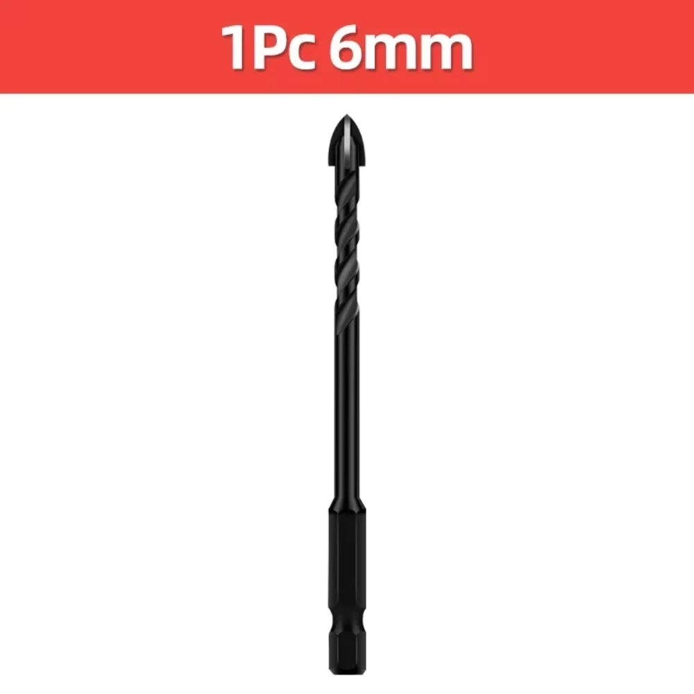 3 4 5 6 8 10 12 мм крестообразное шестигранное сверло для плитки для стекла, бетона, керамической плитки, открывалка для отверстий из карбида тунера, набор бит из твердого сплава, инструменты