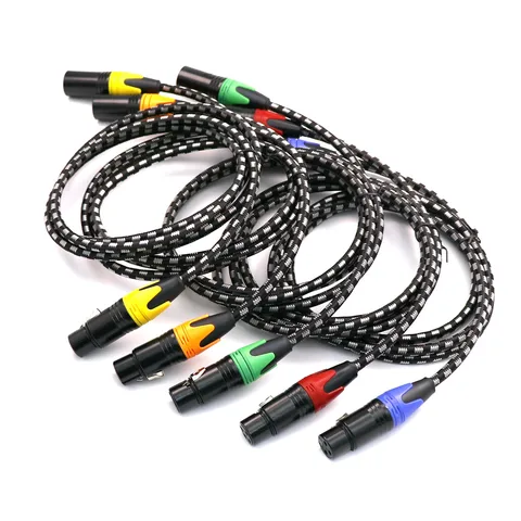 Аудиокабель 3Pin XLR с сетчатым рукавом