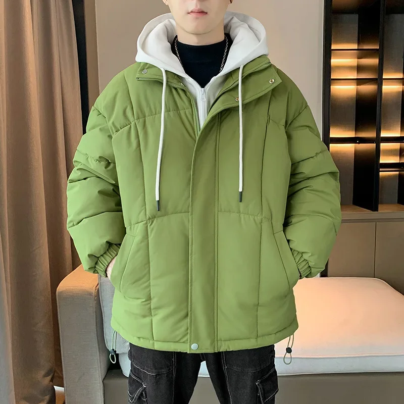 Модное городское мужское пальто с хлопковой подкладкой и капюшоном