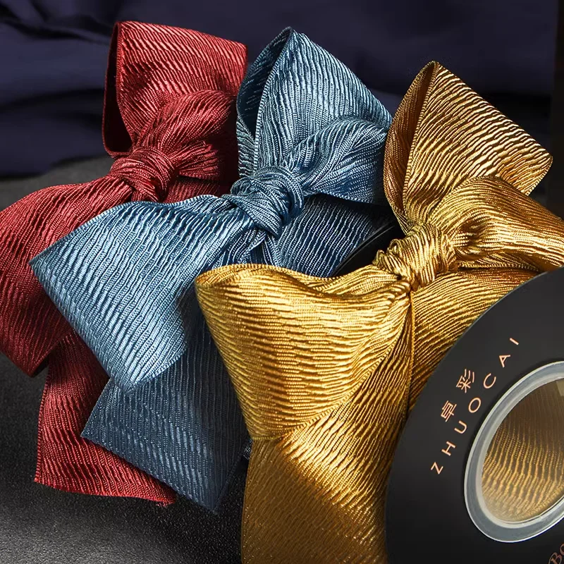 

4cmx10yards Thickened Glossy Textured Polyester Ribbon High End Minimalist Handmade Materials Solid Color Multiple Gift Ribbons