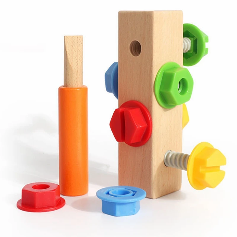 

Turning Screw Toys Wooden Boys Children Kids Creative Colorful Practical Ability Training Educational Birthday Gifts 2022 New