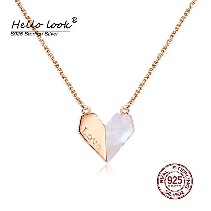 Ожерелье с подвеской в виде сердца из серебра 925 пробы покрытием 18-каратного