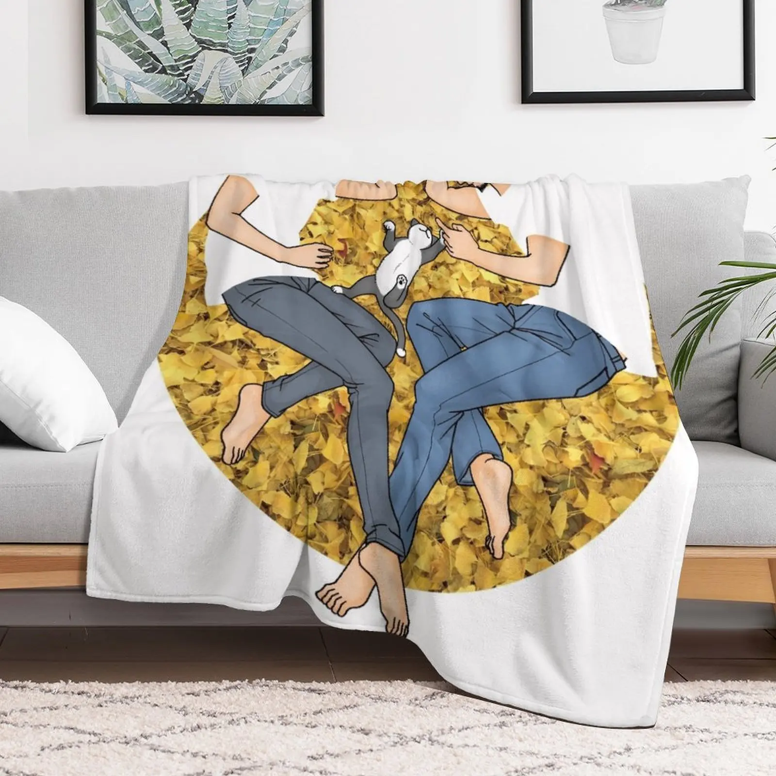 Одеяло Kiyosaki Выкидной плед с листьями на осень покрывала для кровати теплые