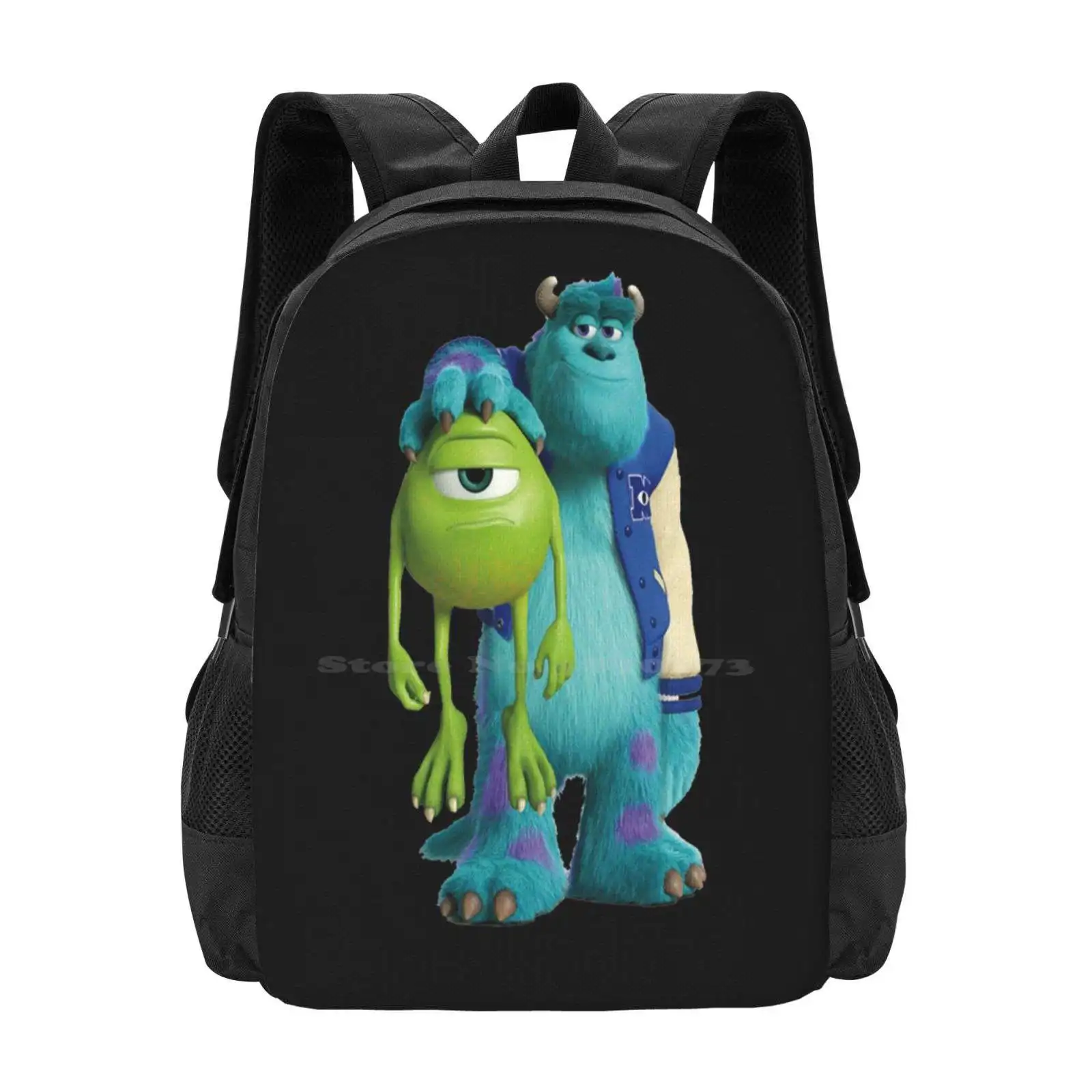 

Cutout Buy Now Pattern Design Laptop Travel School Bags Sully Cartoon Movie Pixar Mike Monsters Inc Boo Wazowski Comic