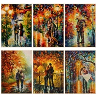 abstract street rainy couple vintage posters decoracion painting wall art kraft paper stickers wall painting