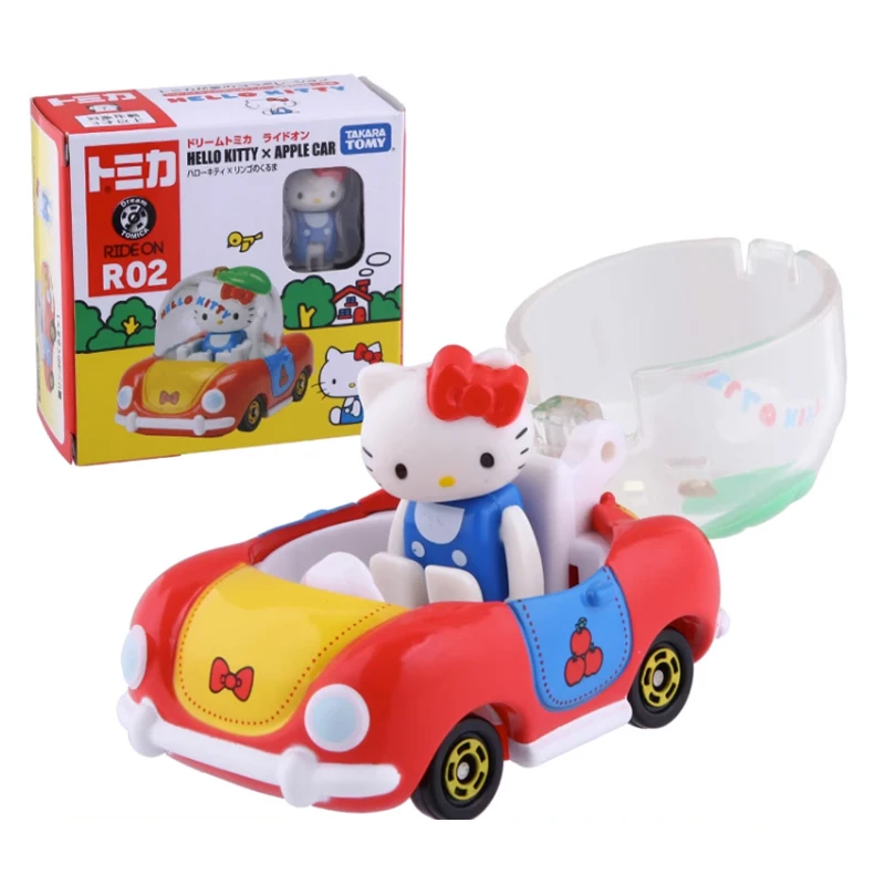 

Такара Томи мультфильм трид на R02 Hello Kitty Милая Яблочная машина литая металлическая модель кукла автомобиль из сплава игрушка орнамент подарок для детей