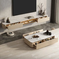 Suspension Type TV Table Sintered Stone Marble Rock TV Cabinet Modern Simple Living Room Household Storage Cabinet Coffee Table