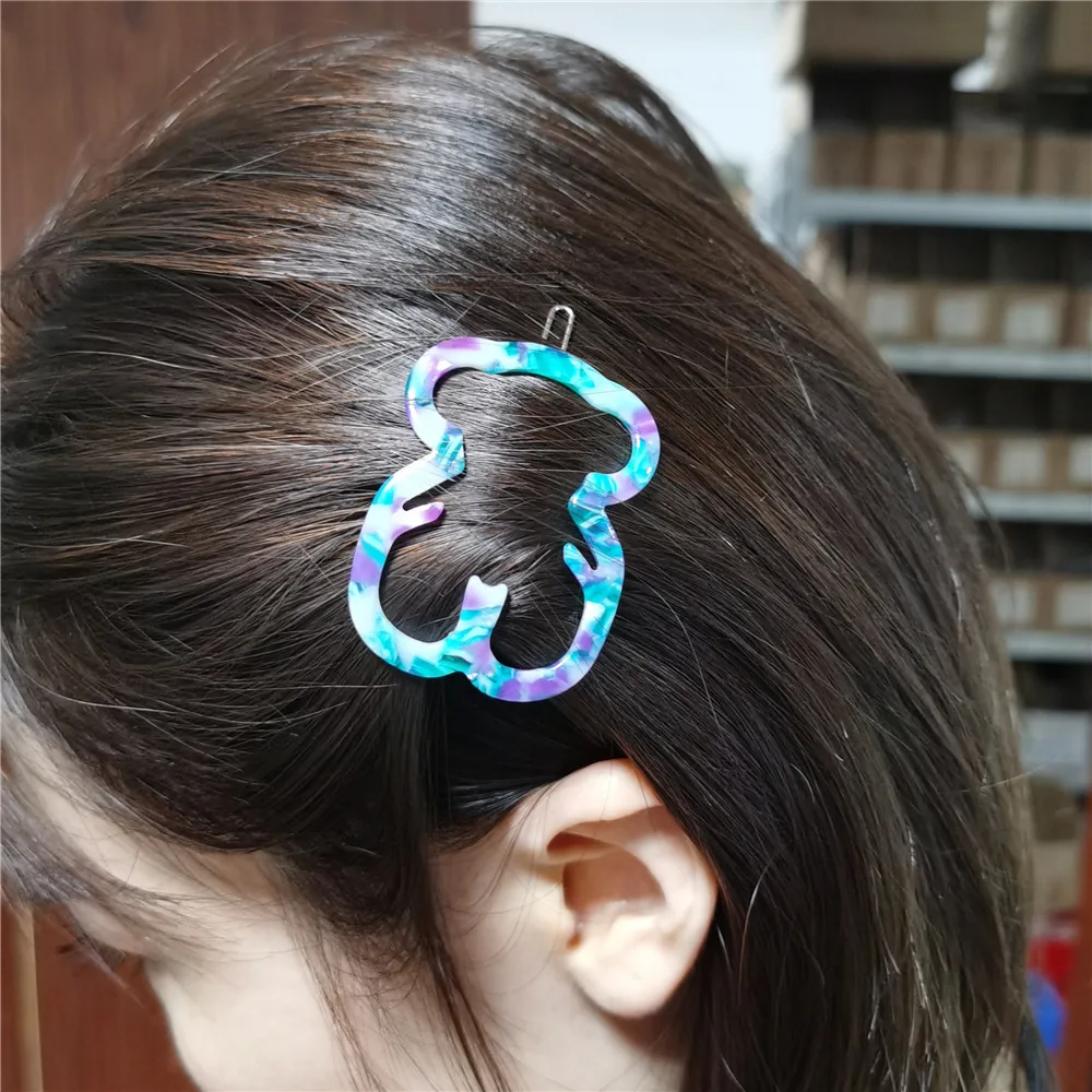 

Luxury Designer Brand Famous Spain Bear Geometric Cute Hair pins Barrettes Head Hair Clip Headwear Accessories for Women Girls
