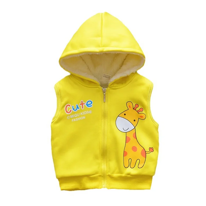 

New Winter Baby Boys Clothes Children Girls Cute Fashion Thicken Warm Hooded Vest Toddler Casual Costume Infant Kids Sportswear