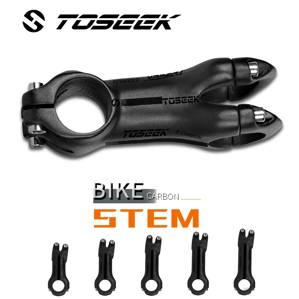 

TOSEEK Carbon Bicycle Stem Road MTB Handlebar Power Riser 6 Degre Black Matte 80mm 90mm 100mm 110mm Bike Holder Cycling Parts