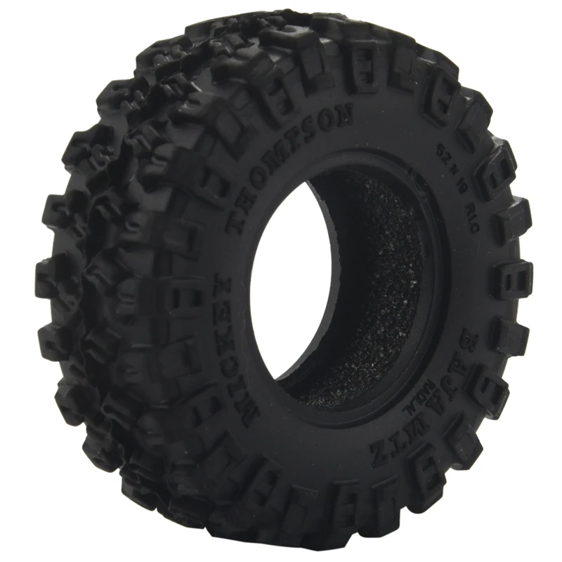 4PCS 52X17mm 1.0 Soft Rubber Wheel Tires Tyre For 1/24 RC Crawler Car Axial SCX24 90081 AXI00001 Upgrade Parts