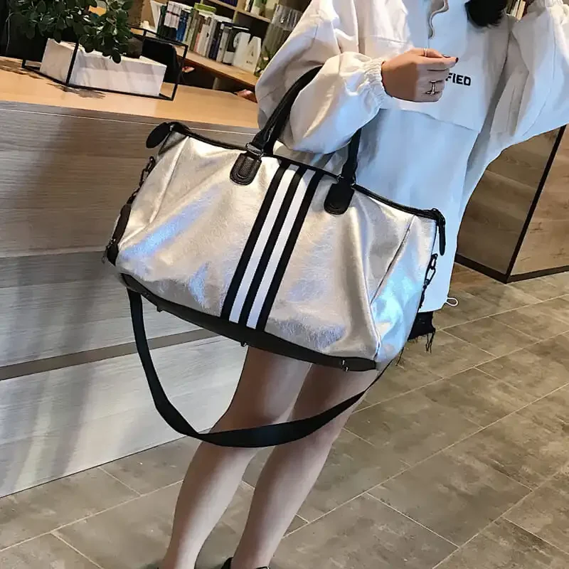 

Fashion Gym Sports Bags Leather Women Men Fitness Backpack Yoga Mat Swimming Waterproof Training Handbag with Shoes Storage