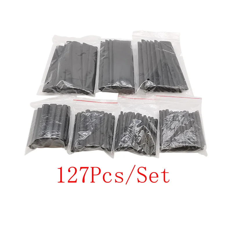 

127 шт./компл. комплект для сборки термоусадочных трубок, электрическое соединение, электрический провод, кабель, защита термоусадочной трубки, рукав