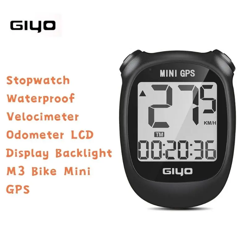 

GIYO Bicycle Stopwatch Waterproof Velocimeter Odometer LCD Display Backlight M3 Bike Mini GPS Cycling Computer Wireless Parts