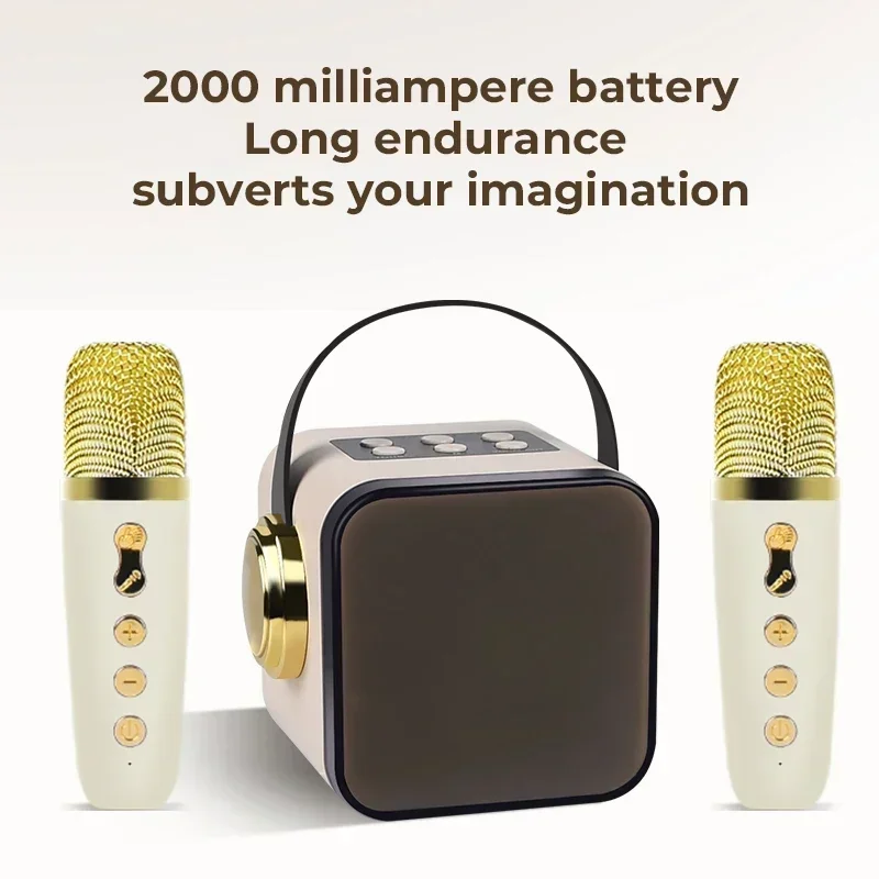 Mini Portable Outdoor Karaoke Bluetooth Speaker With Wireless Microphone Card Subwoofer High Volume Caixa De Som Children's Gift