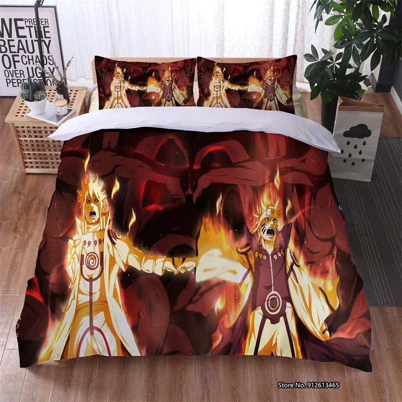

Cartoon Children Baby Bedroom Decoration Bedding Classic Anime Naruto 3D Digital Printed Duvet Comforter Pillowcase