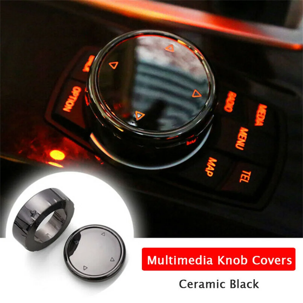 

For X1 X3 X4 X5 X6 1 2 3 5iDrive Black Multi Media Knob Cover IDrive Button Media Knob Cover Trim Multi Media Knob Cover