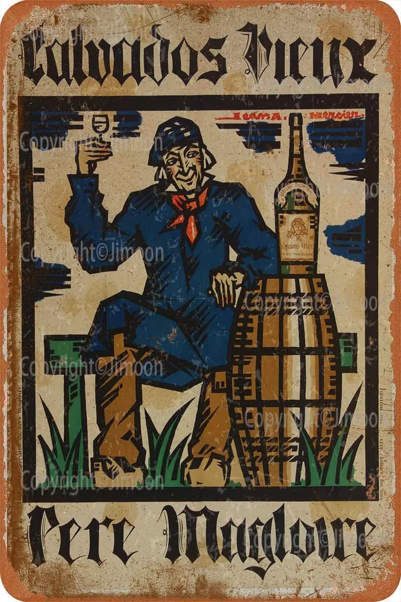 

Calvados Vintage Tin Sign Art Iron Painting Rusty Poster Decoration Aluminum plaque
