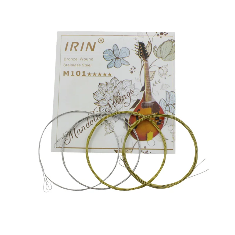 

IRIN 8pcs Mandolin Strings Set High Quality Silver-Plated E/A/D/G Imported Stainless Steel Copper Alloy Wound Accessories M101