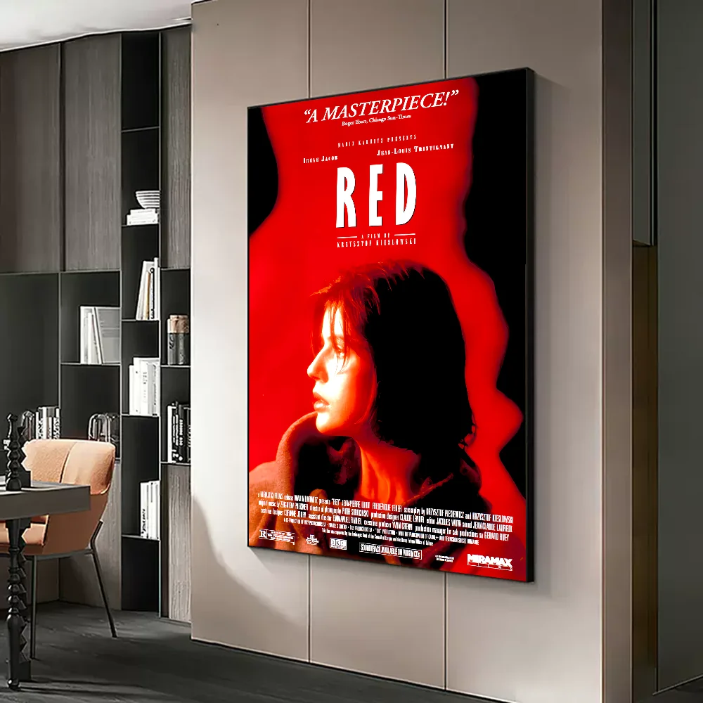 Three Colors Red 1994 Japanese Movie Whitepaper Poster Retro Kraft Paper Sticker DIY Room Bar Cafe Vintage Decorative Painting